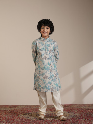 MANYAVAR Boys Festive & Party Kurta and Pyjama Set(Green Pack of 1)