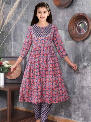 Mitukart Girls Casual Churidar and Dupatta Set(Red Pack of 3)