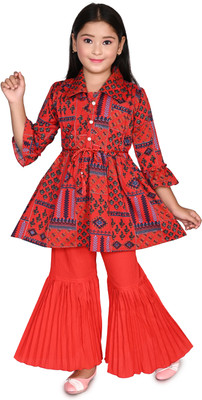 chand dresses and grown Girls Festive & Party Kurta and Patiala Set(Red Pack of 1)