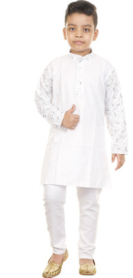 FG FASHION Boys Festive & Party, Wedding, Casual Kurta and Dhoti Pant Set(Red Pack of 1)