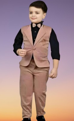 NVH Boys Party(Festive) Waistcoat Pant, Shirt(Peach)