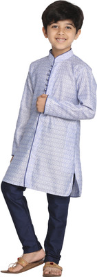 jbn CREATION Baby Boys Casual Kurta and Pyjama Set(Purple Pack of 1)