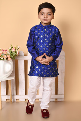 SASTREY TREND Boys Festive & Party, Wedding Kurta and Dhoti Pant Set(Blue Pack of 1)