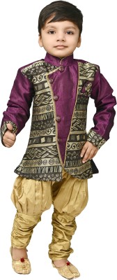 sahil collection Boys Festive & Party Sherwani and Churidar Set(Purple Pack of 1)