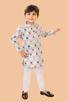 LABELZERO Boys Festive & Party Kurta and Pyjama Set(Multicolor Pack of 1)