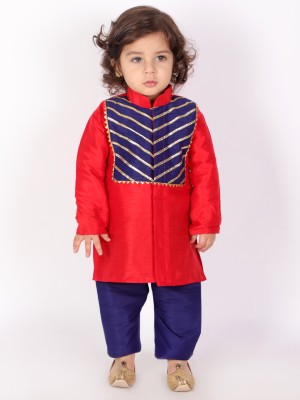 KID1 Boys Festive & Party Kurta and Pyjama Set(Red Pack of 1)