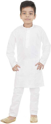 Evaan Enterprises Boys Festive & Party Kurta and Pyjama Set(White Pack of 1)