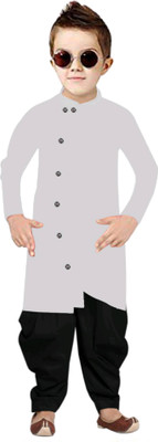 TRUST OUS Boys Festive & Party Dhoti & Kurta Set(White Pack of 1)