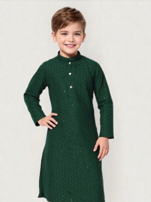 DIGIFASHION Boys Festive & Party Kurta and Pyjama Set(Green Pack of 1)