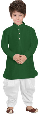 TRUST OUS Baby Boys Festive & Party Kurta and Dhoti Pant Set(Green Pack of 1)