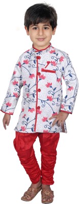 HRR Boys Festive & Party Kurta and Churidar Set(Multicolor Pack of 1)