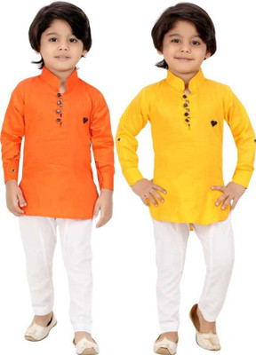 R KAY FASHIONS Boys Festive & Party Kurta and Pyjama Set(Multicolor Pack of 2)
