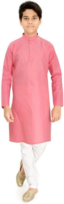 SHREEJI ENTERPRISE Boys Wedding Kurta and Pyjama Set(Pink Pack of 1)