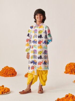 Pspeaches Boys Festive & Party Dhoti & Kurta Set(Multicolor Pack of 1)