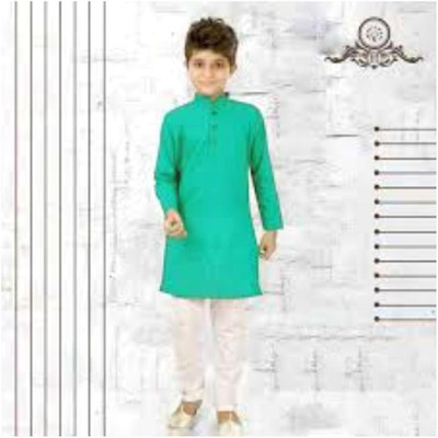 VC FASHION HUB Baby Boys Festive & Party Kurta and Pyjama Set(Green Pack of 1)