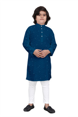 UNIQUE MOMENTS Boys Festive & Party Kurta and Pyjama Set(Dark Green Pack of 1)