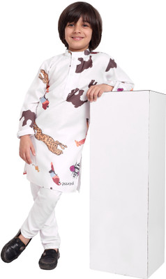 DigiMart Boys Festive & Party Kurta and Pyjama Set(White Pack of 1)