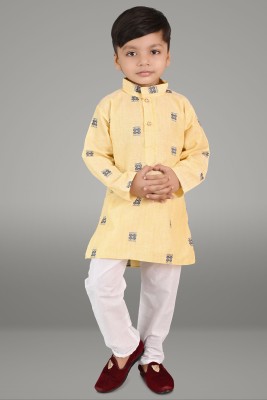 Sultana Dresses Boys Festive & Party Kurta and Pyjama Set(Yellow Pack of 1)
