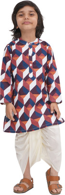 Sethukrishna Boys Festive & Party Kurta and Pyjama Set(Multicolor Pack of 1)