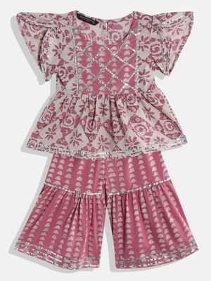 Readiprint Fashions Girls Festive & Party Kurta and Pyjama Set(Multicolor Pack of 1)