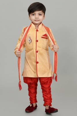 SASTREY Boys Festive & Party, Wedding Sherwani and Churidar Set(Gold Pack of 1)