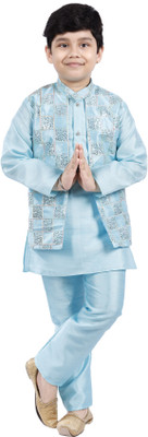new gen Boys Festive & Party, Wedding Kurta and Pyjama Set(Light Blue Pack of 1)