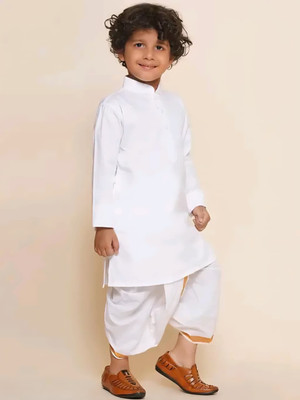JILANI TRADERS Baby Boys Festive & Party Kurta and Dhoti Pant Set(White Pack of 1)