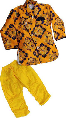 PK Collection Boys Festive & Party Kurta and Churidar Set(Red Pack of 1)