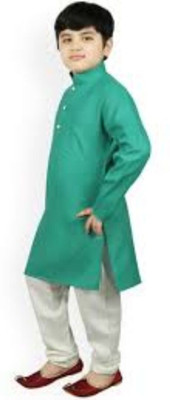 VDC CREATIONS Baby Boys Festive & Party Kurta and Pyjama Set(Green Pack of 1)