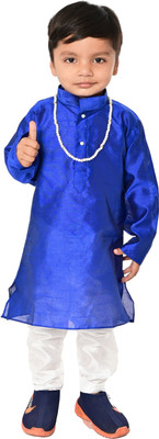 Oxipittal Club Boys Festive & Party Kurta and Dhoti Pant Set(Blue Pack of 2)