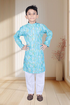 Ganesh Creation Boys Festive & Party Kurta and Pyjama Set(Multicolor Pack of 1)