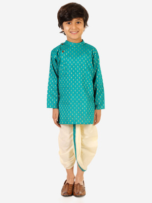Superminis Boys Festive & Party Kurta and Pyjama Set(Light Green Pack of 1)