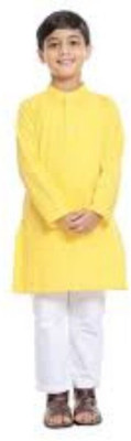 VDC FASHION TREND Baby Boys Festive & Party Kurta and Pyjama Set(Yellow Pack of 1)