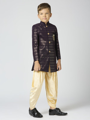 Tasrika Boys Festive & Party Dhoti & Kurta Set(Purple Pack of 2)