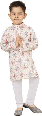 Wifi Baby Boys Festive & Party Kurta and Pyjama Set(Beige Pack of 1)