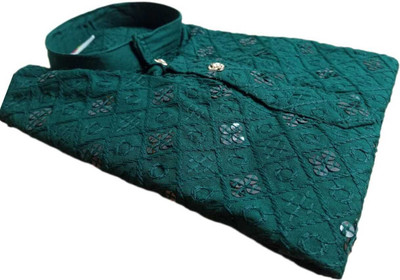 SHRISTIKIDS Baby Boys Festive & Party Kurta and Pyjama Set(Green Pack of 1)