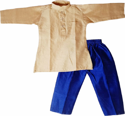 harshvardhanmart Boys Festive & Party Kurta and Pyjama Set(Yellow Pack of 1)