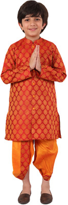 VASTRAMAY Boys Casual Kurta and Dhoti Pant Set(Red Pack of 1)