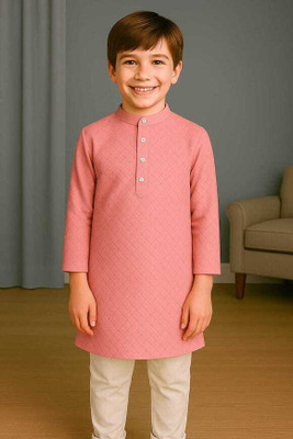 DIGISTYLE Boys Festive & Party Kurta and Pyjama Set(Pink Pack of 1)
