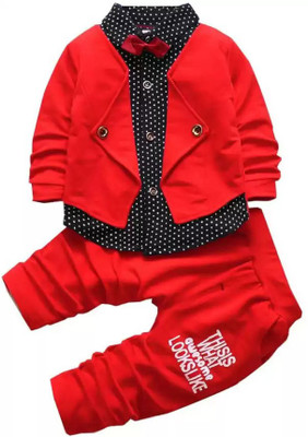 GETMORR Single Breasted Printed Baby Boys Suit