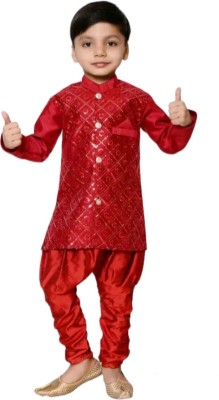 ONLINE COLLETION Baby Boys Wedding Sherwani and Churidar Set(Red Pack of 1)