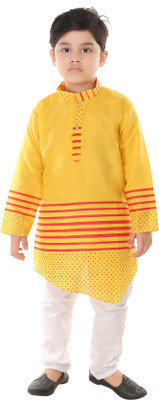 new gen Boys Festive & Party Kurta and Pyjama Set(Yellow Pack of 1)