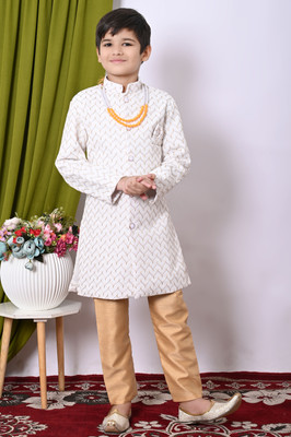 Bright Garments Dresses Boys Festive & Party Kurta and Pyjama Set(White Pack of 1)