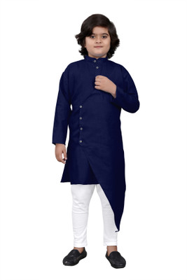 click n buy Boys Festive & Party Kurta and Pyjama Set(Dark Blue Pack of 1)