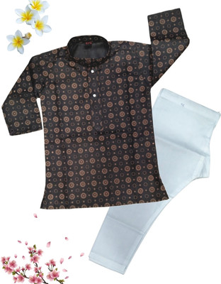 Oxipittal Club Boys Festive & Party Kurta and Dhoti Pant Set(White Pack of 1)