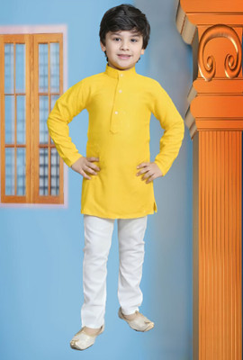 Go Berry Boys Festive & Party Kurta and Pyjama Set(Multicolor Pack of 1)