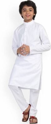 MANMART Baby Boys Festive & Party Kurta and Pyjama Set(White Pack of 1)