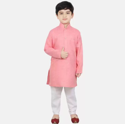 SRF GARMENTS Boys Festive & Party Kurta and Pyjama Set(Pink Pack of 1)