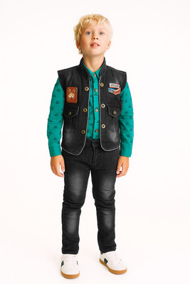 Kidzarea Boys Festive & Party Shirt, Waistcoat and Pant Set(Blue Pack of 1)