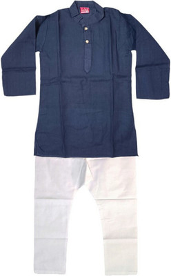 stylelife Boys Festive & Party Kurta and Pyjama Set(Blue Pack of 1)